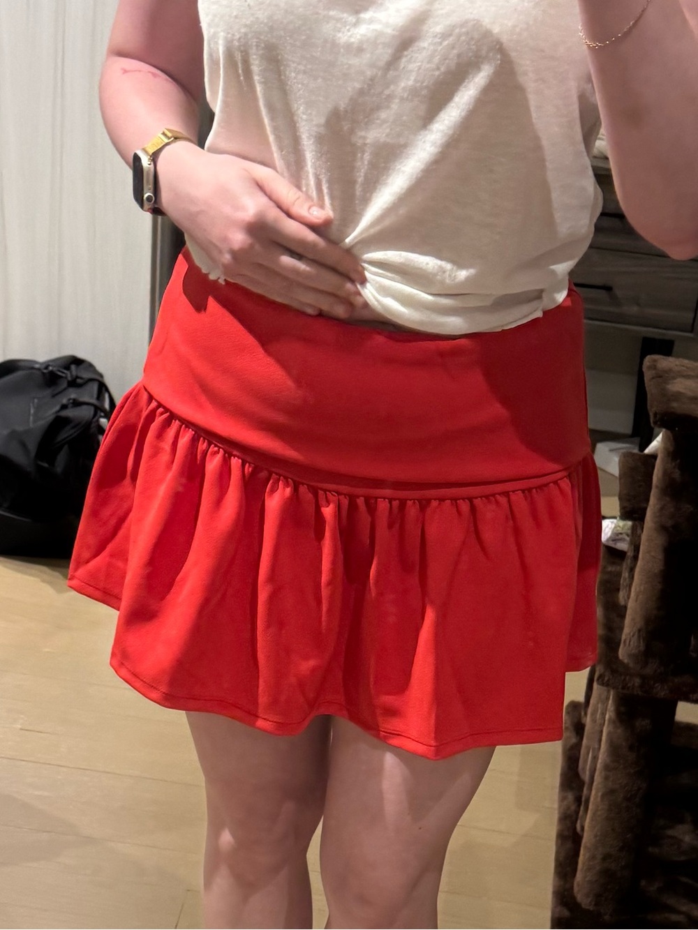 H&M Red Ruffle Mini Skirt - Picture 2 of 5